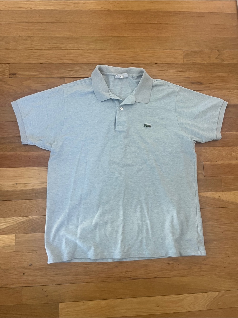 Lacoste Pale Blue Men's Cotton Polo with Crocodile Logo